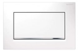 Geberit Sigma 30 White/Gloss Chrome/White Single Flush Plate