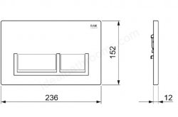 RAK Ecofix Matt Chrome Flush Plate With Polished Chrome Surrounding Push Plates