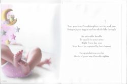 New Baby Girl Granddaughter Card - Congratulations