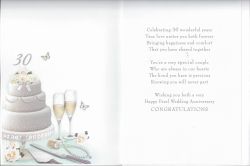 Wedding Anniversary Card - On Your Pearl 30 30th Anniversary - Regal