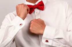 Christmas Santa Hat Cufflinks - Boxed - Snazzy Santa