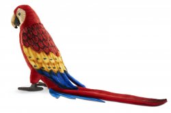 Soft Toy Bird, Red Scarlet Macaw by Hansa (32cm) 3067