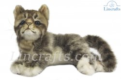 Soft Toy Kitten Gray by Hansa  (20cm.L) 7978