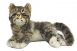 Soft Toy Kitten Grey by Hansa  (20cm.L) 7978