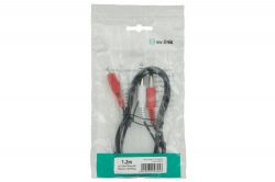 AV:Link 112.104 Standard Two RCA Plugs To 6.3mm 1.2m BOPP Bag Mono Plugs Leads