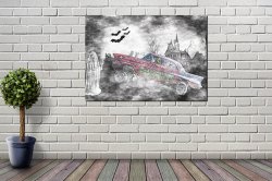 American Drag Racing Car Print | Poster Frankenstien Gasser (Water Colour) - various sizes