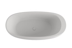 Laufen Alessi 1850mm Freestanding Solid Surface Bath with Overflow - White