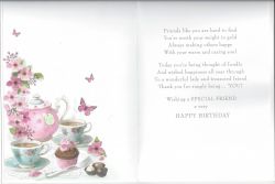 Birthday Card - Special Friend - Tea For Two Teapot - Regal