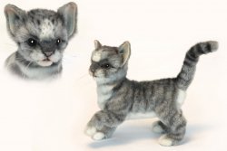 Soft Toy Cat, Grey Kitten by Hansa (20cm) 6499