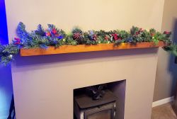 Christmas LED Robin Mixed Pine & Berry Garland 180cm - Artificial - Sage Decor