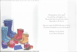 Christmas Card - Family - Wellies - Glittered - Regal 