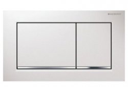 Geberit Omega 30 White/Gloss Chrome/White Dual Flush Plate