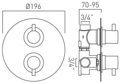 Vado Celsius Round 1 Outlet Thermostatic Shower Valve - Chrome