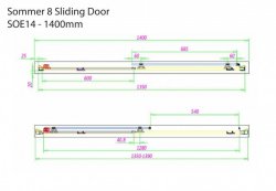 Sommer 8 Sliding Door Shower Enclosure 1400mm - Chrome