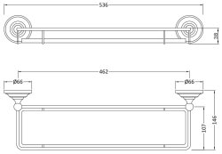 Bayswater Glass Gallery Shelf - Chrome