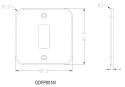 Knightsbridge Metalclad 1G grid faceplate - (GDFP001M)