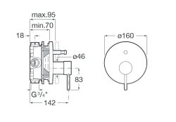 Roca Lanta Built In Bath Shower Mixer - Chrome