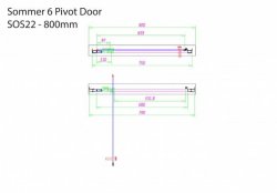Sommer 6 Pivot Door Shower Enclosure 800mm