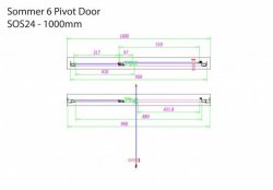 Sommer 6 Pivot Door Shower Enclosure 1000mm with Inline Panel