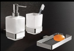 Origins Living Lounge Double Metal Soap Basket - Chrome