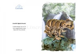 Greeting Card featuring Hansa Soft Toy Clouded Leopard. LDA C7