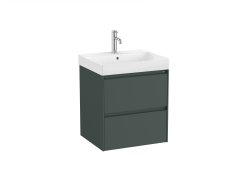 Roca Ona Unik 550mm Basin & Matt Green Unit (2 Drawers)