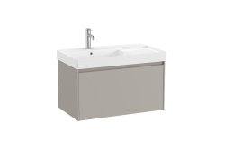 Roca Ona Unik 800mm Left Hand Basin & Matt Sand Grey Unit (1 Drawer)