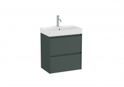Roca Ona Unik Compact 550mm Basin & Matt Green Unit (2 Drawers)