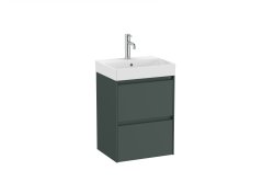 Roca Ona Unik Compact 450mm Basin & Matt Green Unit (2 Drawers)