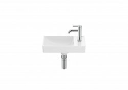 Roca Ona Unik Compact 450mm Right Hand Basin & Matt Sand Grey Unit (1 Door)