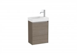 Roca Ona Unik Compact 450mm Right Hand Basin & Dark Elm Unit (1 Door)
