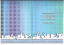 40th Birthday Card - Male Blue 40 Today