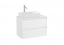 Roca Ona Unik 800mm Matt White Left Hand Unit & Countertop (2 Drawers)