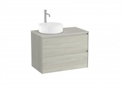 Roca Ona Unik 800mm Light Oak Left Hand Unit & Countertop (2 Drawers)