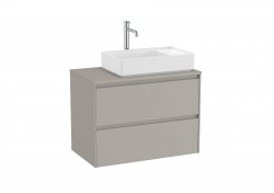 Roca Ona Unik 800mm Matt Sand Grey Right Hand Unit & Countertop (2 Drawers)