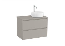 Roca Ona Unik 800mm Matt Sand Grey Right Hand Unit & Countertop (2 Drawers)