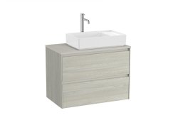 Roca Ona Unik 800mm Light Oak Right Hand Unit & Countertop (2 Drawers)