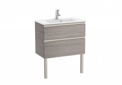 Roca The Gap Compact City Oak 700mm 2 Drawer Vanity Unit with Basin