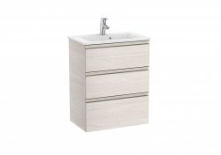 Roca The Gap Compact 600mm 3 Drawer Vanity Unit with Basin - Nordic Ash