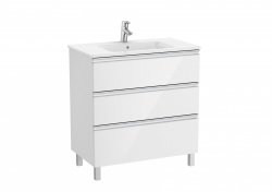 Roca The Gap Gloss White 800mm 3 Drawer Vanity Unit with Basin