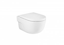 Roca Meridian-N Rimless Wall-Hung Pan with Horizontal Outlet & Hidden Fixations - White