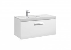 Roca Prisma Gloss White 900mm Basin & Unit with 1 Drawer - Left Hand