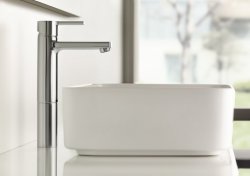 Roca Naia Chrome Smooth Bodied Medium Plus Height Basin Mixer