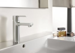 Roca Naia Chrome Smooth Bodied Basin Mixer with Click-Clack Waste