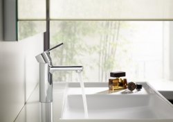 Roca Naia Chrome Smooth Bodied Basin Mixer with Click-Clack Waste