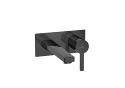Roca Naia Wall-Mounted Basin Mixer - Titanium Black