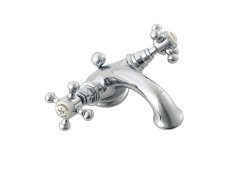 Silverdale Victorian Monobloc Basin Mixer with Pop Up Waste - Chrome