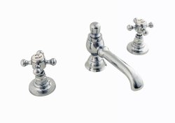 Silverdale Victorian 3 Tap Hole Basin Mixer with Pop-Up Waste - Chrome