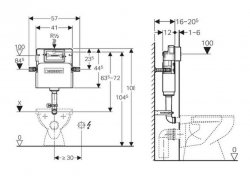 Geberit Delta 12cm Concealed Cistern With Delta 21 Gloss Chrome Flush Plate