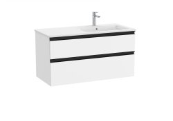 Roca The Gap Matt White 1000mm 2 Drawer Vanity Unit with Right Hand Basin